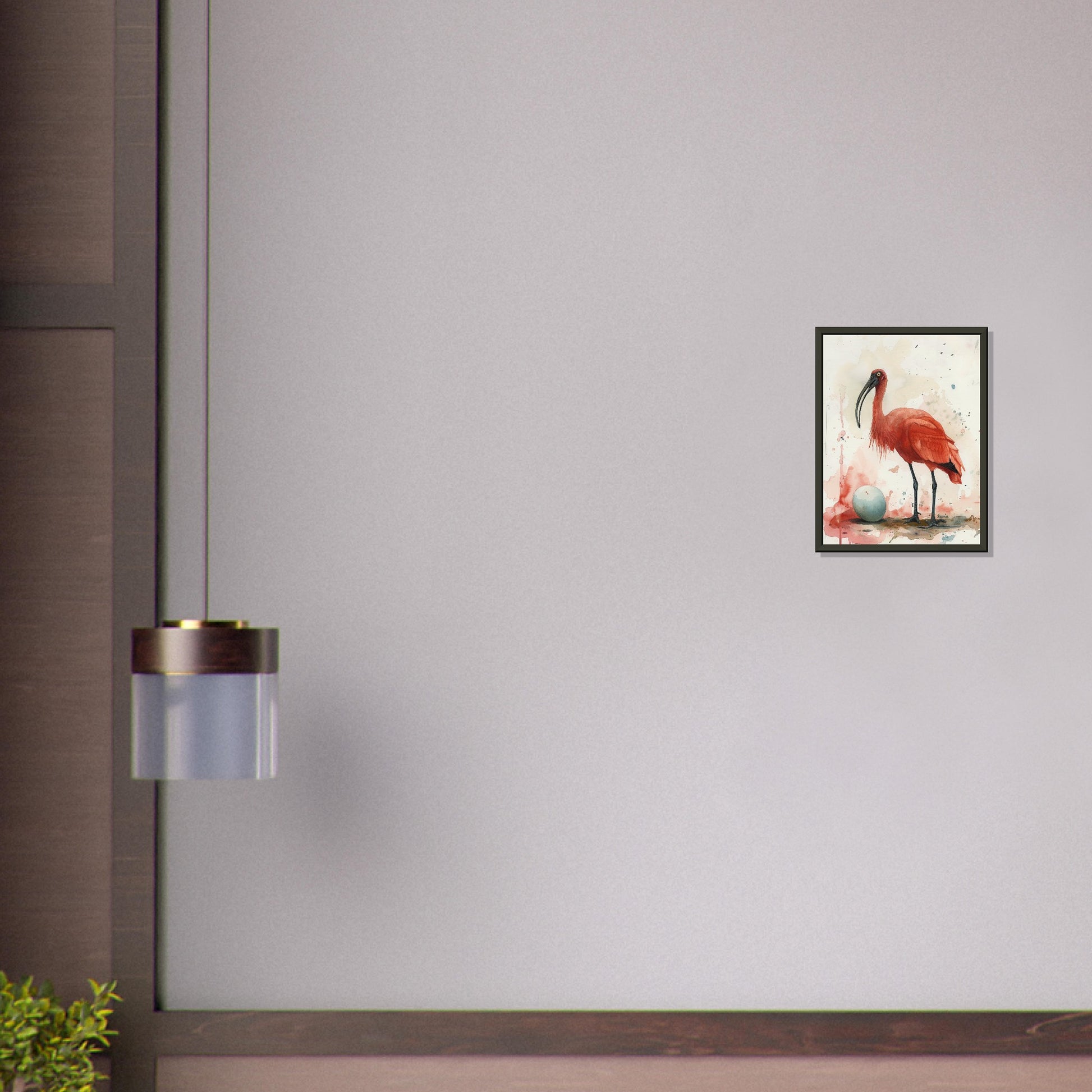 Crimson Sentinel - Elegance in Repose - Nature Art-print-in-aluminum-frame