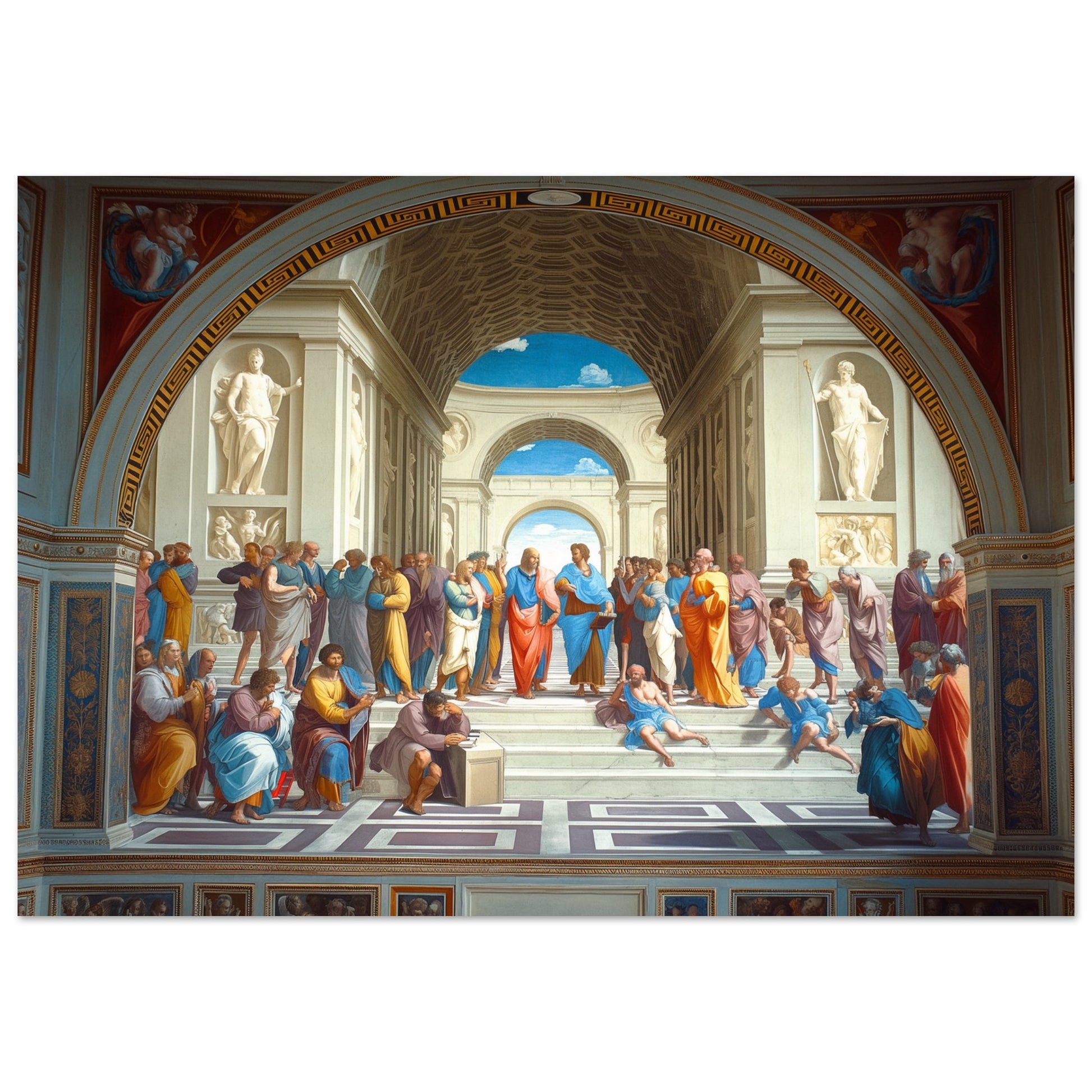 Conclave of Enlightenment - Homage to The School of Athens - Classic Art-print-on-foam-board