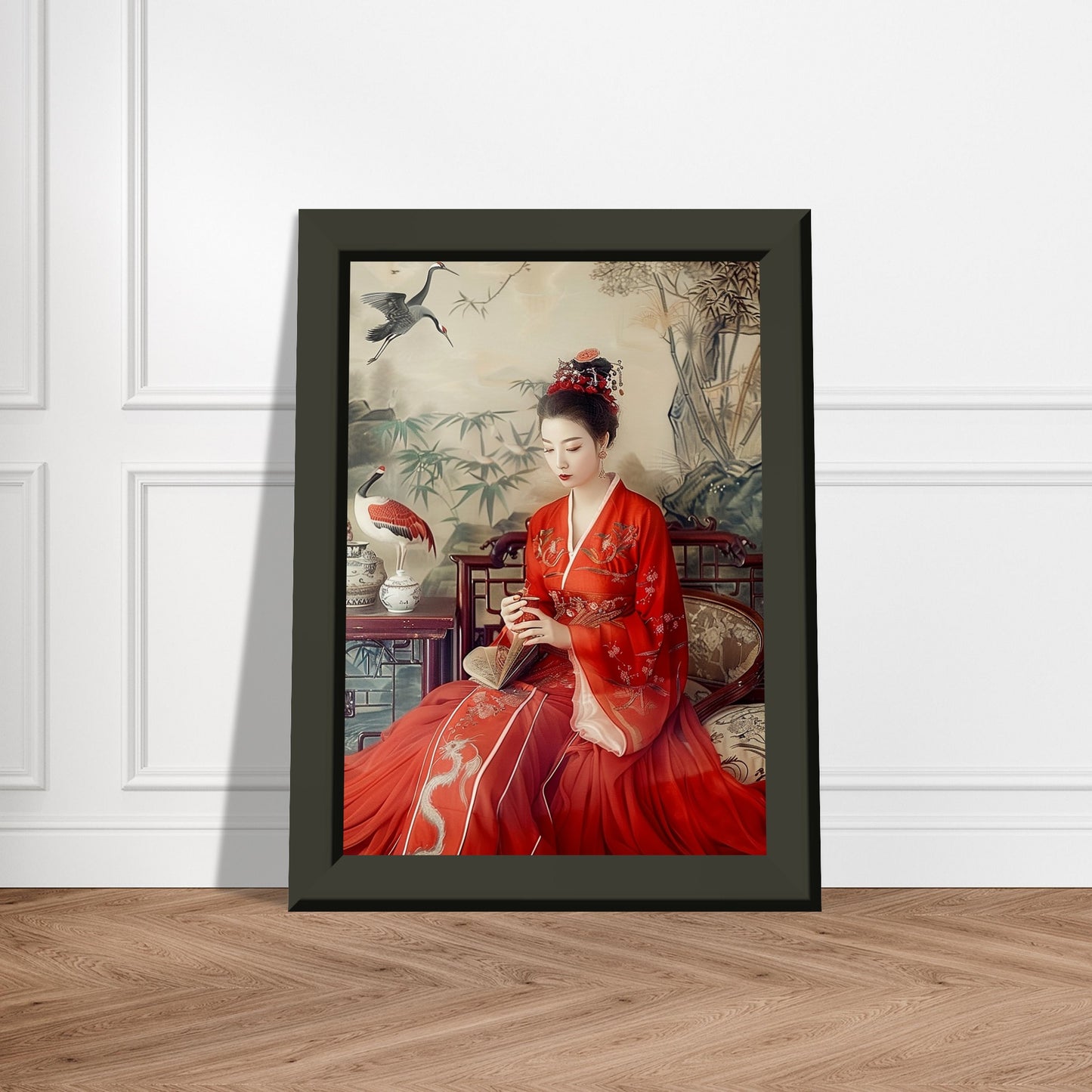 Crimson Solitude - Classic Art-print-in-aluminum-frame