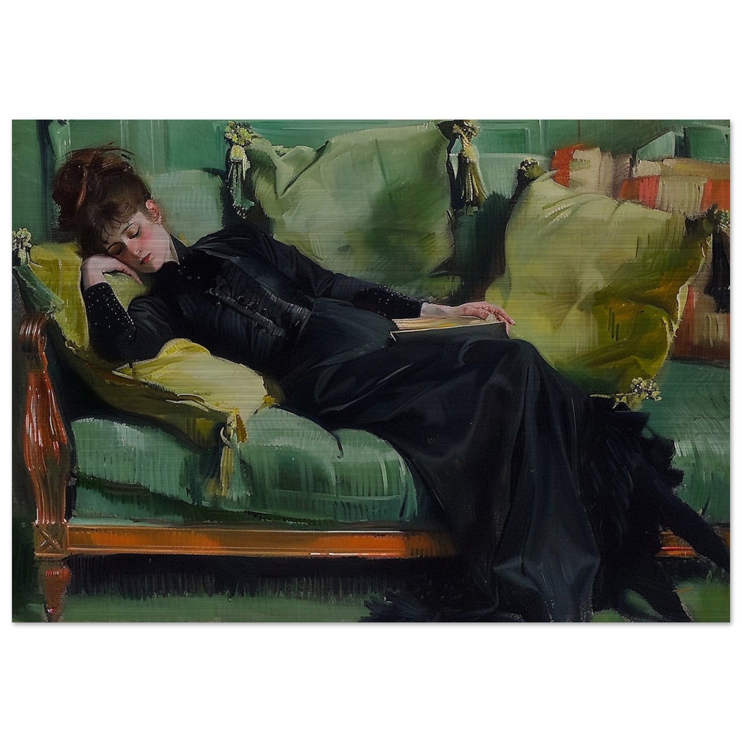 Repose in Reverie - A Moment Suspended in Time - Classic Art-print-on-aluminum