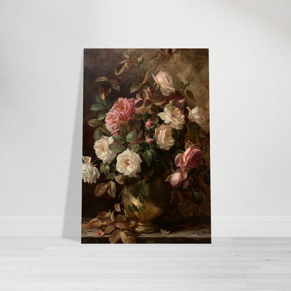 Opulent Blooms - Classical Rose Still Life - Still life art pieces-poster