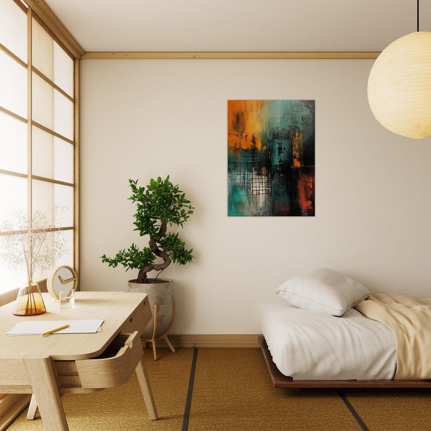 Urban Metamorphosis - Abstract Wall Art-print-on-wood