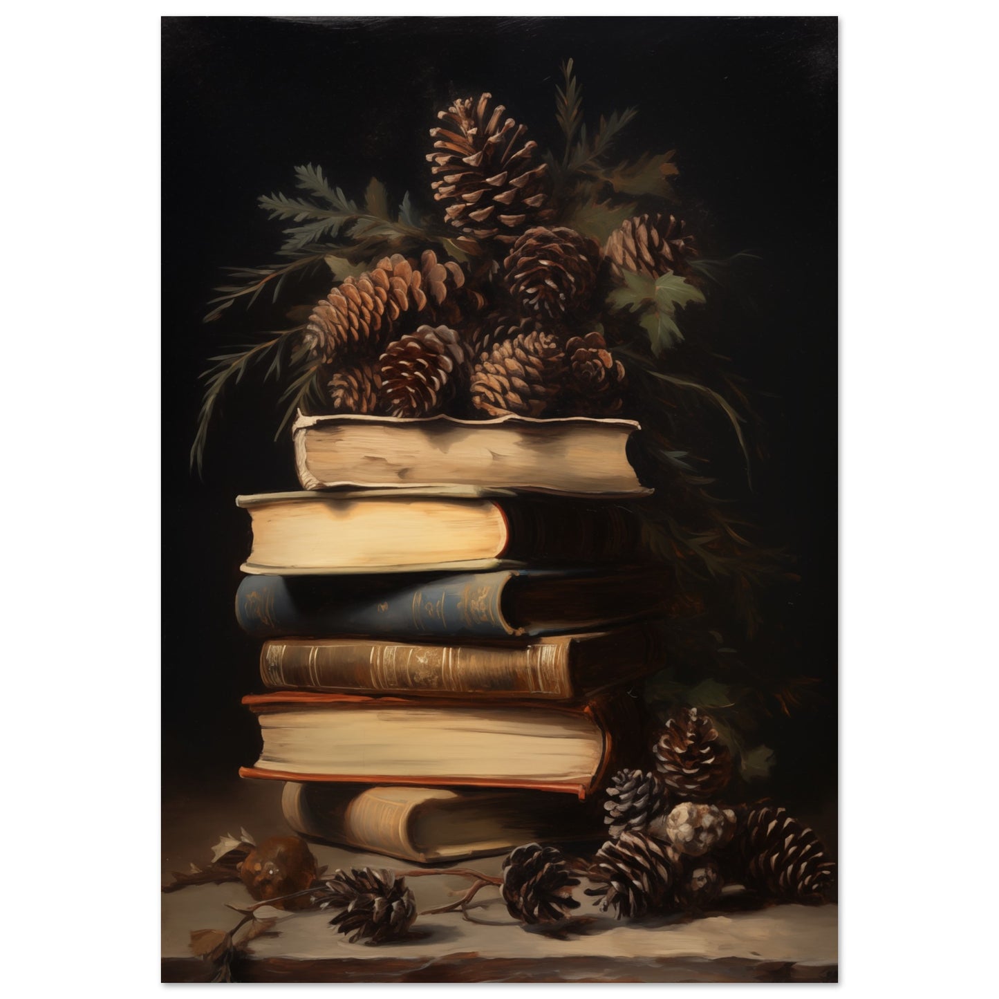 Whispers of the Woodland Library - Still Life Art Pieces-print-on-foam-board