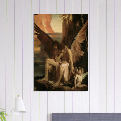 Celestial Aegis - Guardians at Dusk - Classic Art-print-on-wood