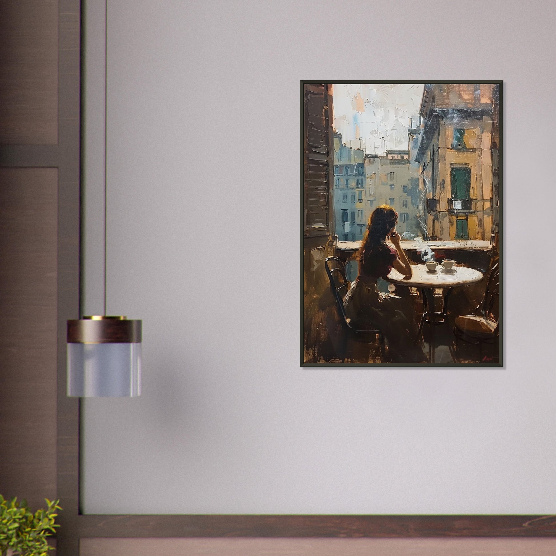 Solitude in the City - Fine arts-print-in-aluminum-frame