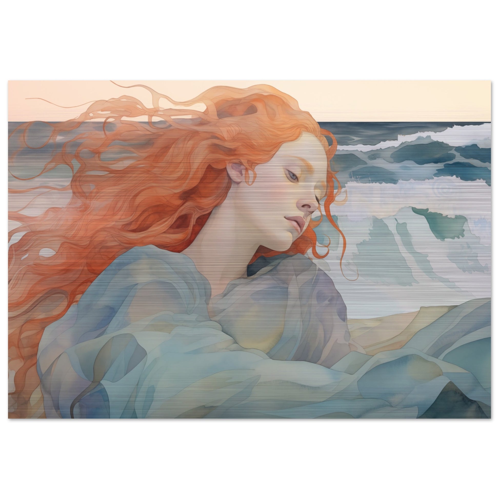 Aegean Whisper - The Melody of the Sea - Fantasy Art-print-on-aluminum