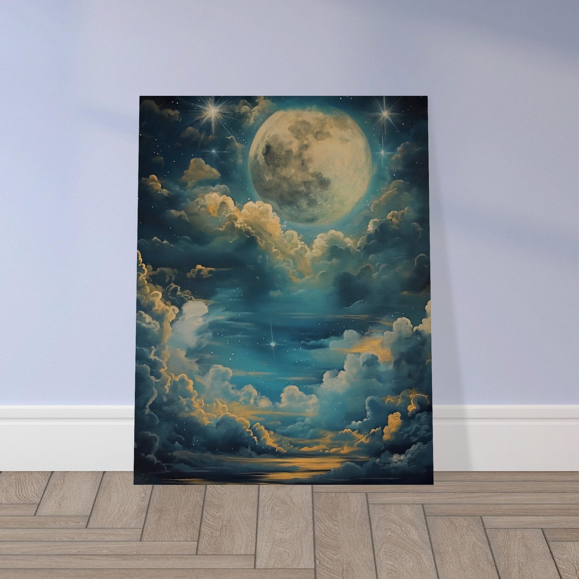 Lunar Sonata - An Evening's Rhapsody in Blue - Fantasy Art-poster