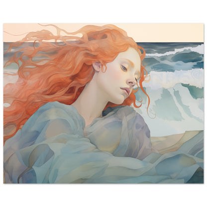 Aegean Whisper - The Melody of the Sea - Fantasy Art-print-on-foam-board