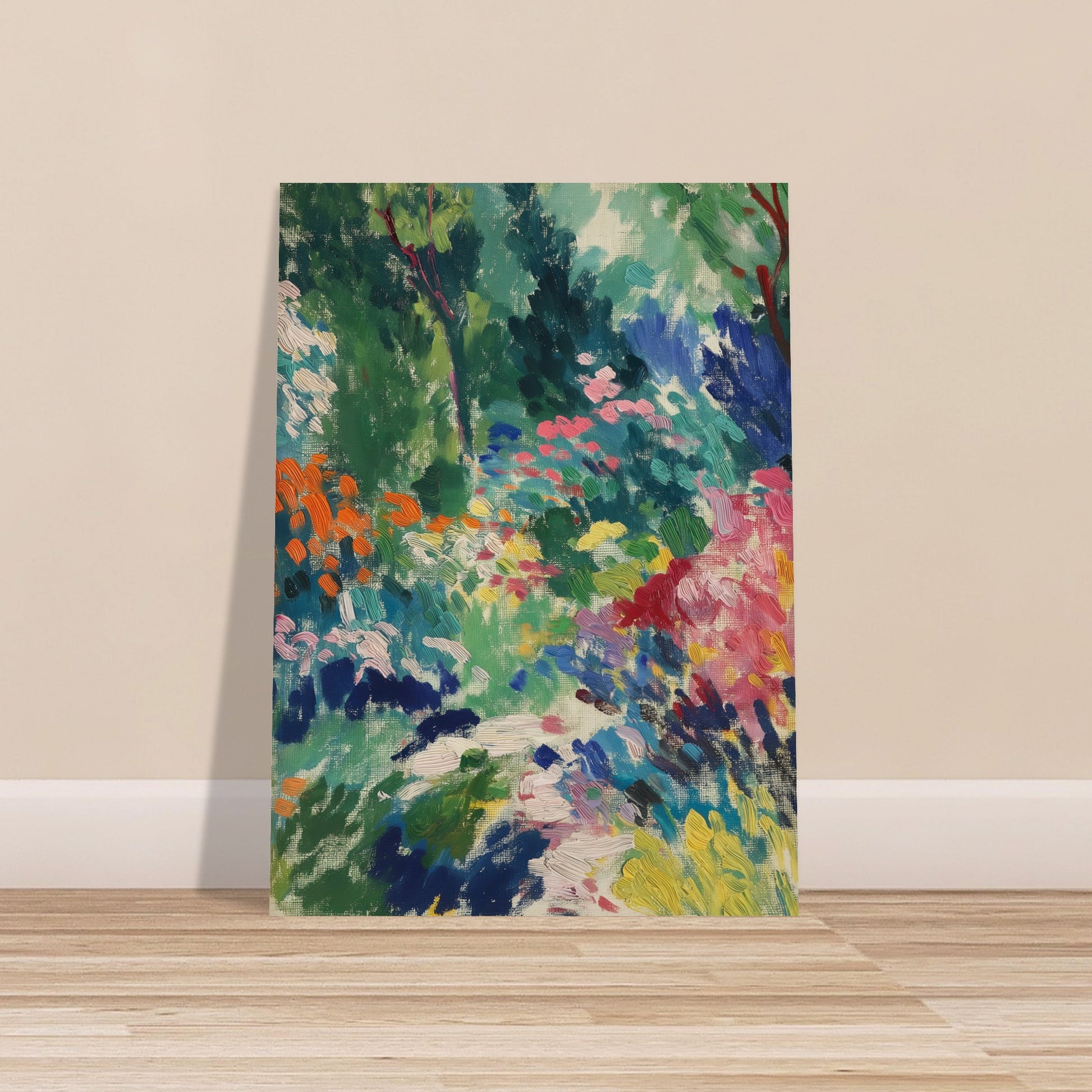 Vibrant Garden Symphony - Abstract Floral Canvas - Abstract Wall Art-poster