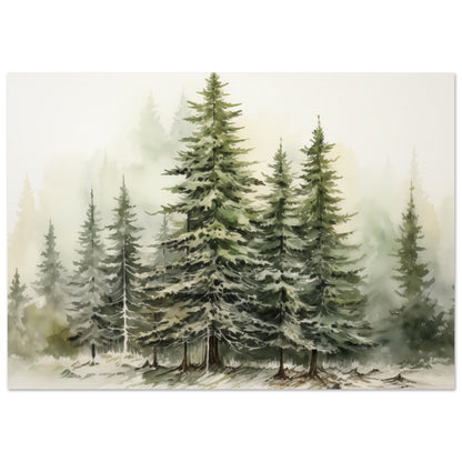 Verdant Veil - The Winter's Slumber - Landscape Art-poster