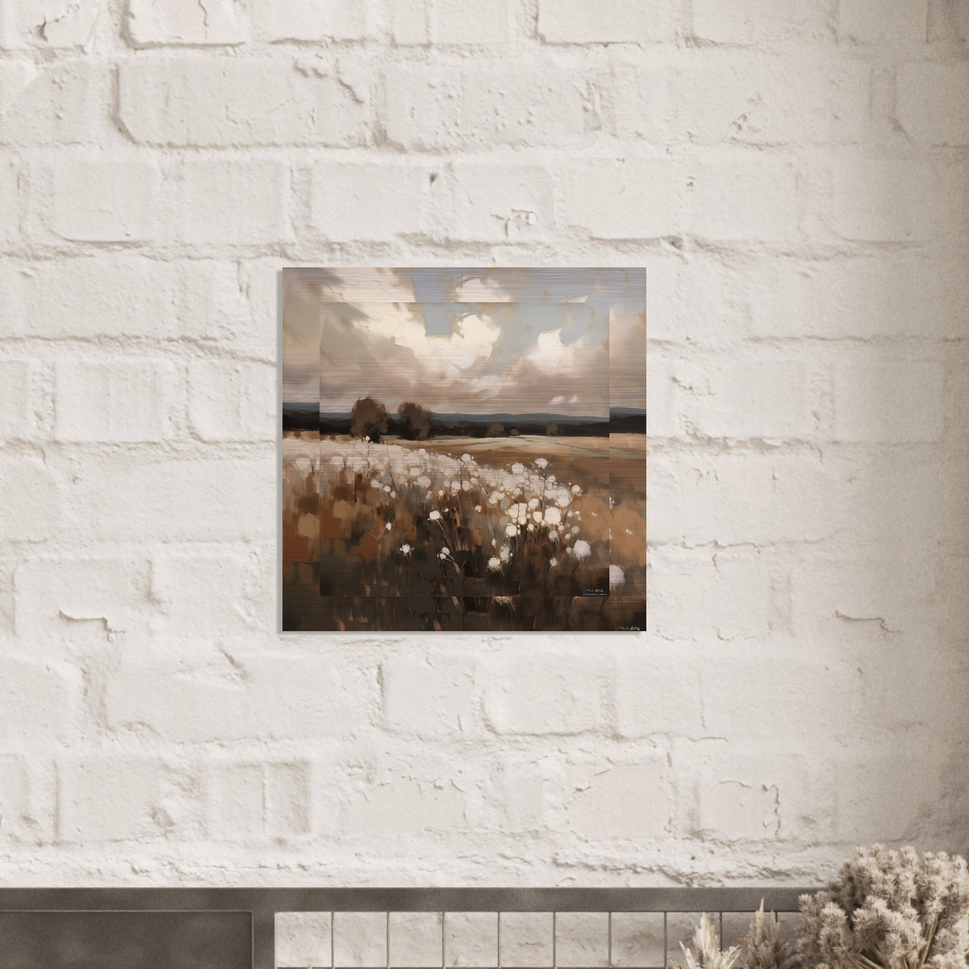 Whispering Fields - Dusks Gentle Embrace - Landscape Art-print-on-aluminum