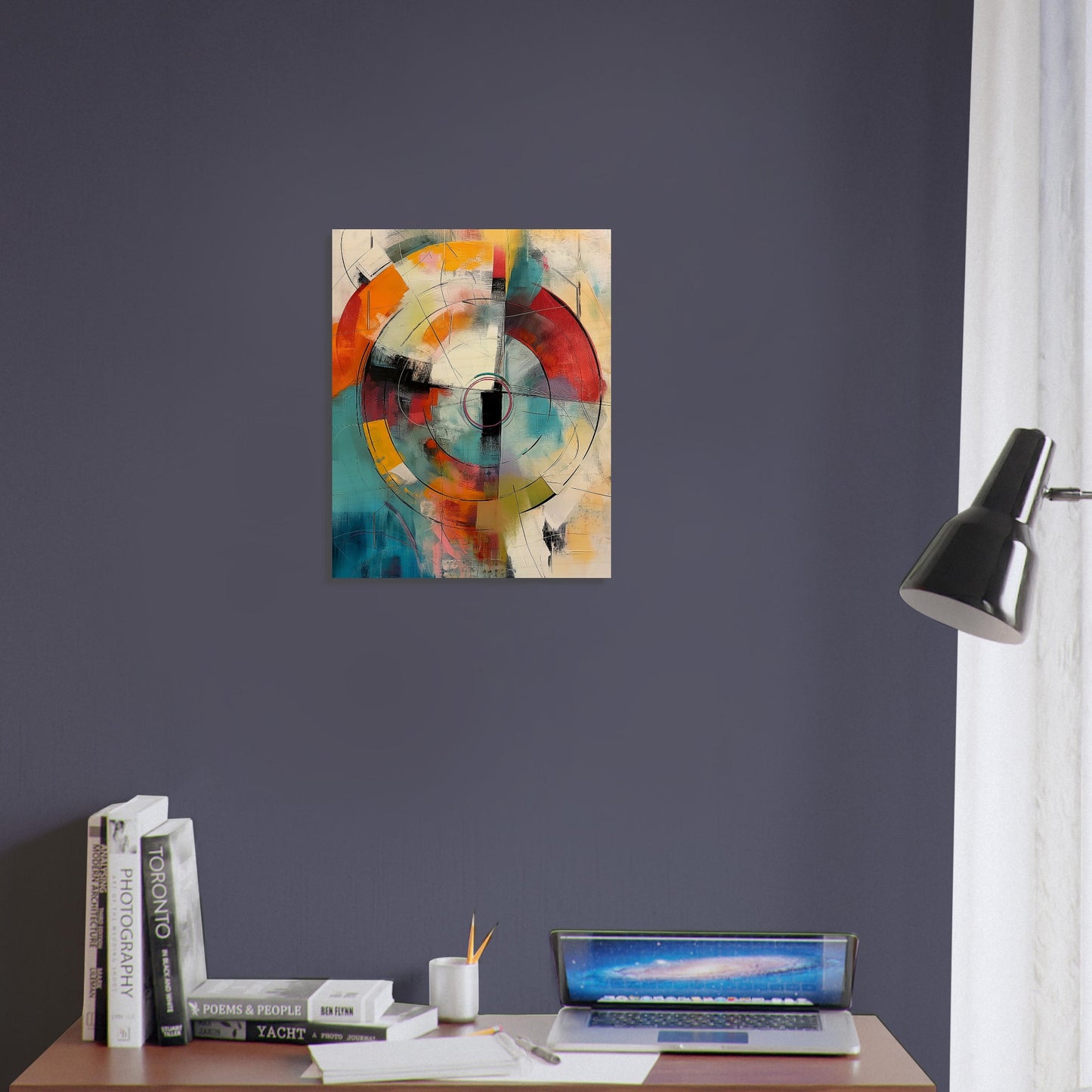 Chromatic Pulse - Modern Abstract Art-print-on-wood