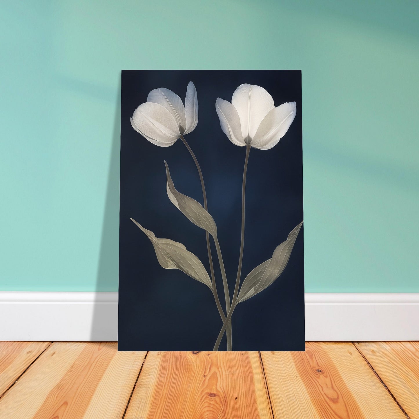 Midnight Blooms - Floral Art-poster