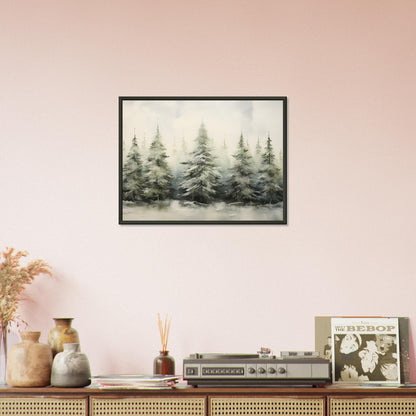 Enchanted Frost - The Winter Forest Ballet - Landscape Art-print-in-aluminum-frame