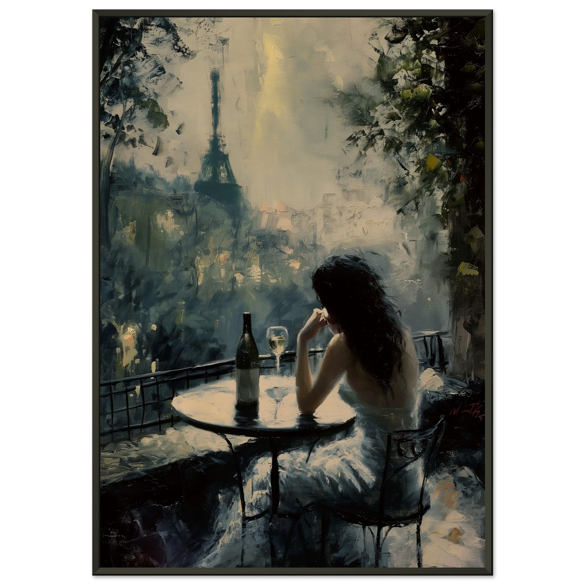 Solitude in Paris - Fine arts-print-in-aluminum-frame