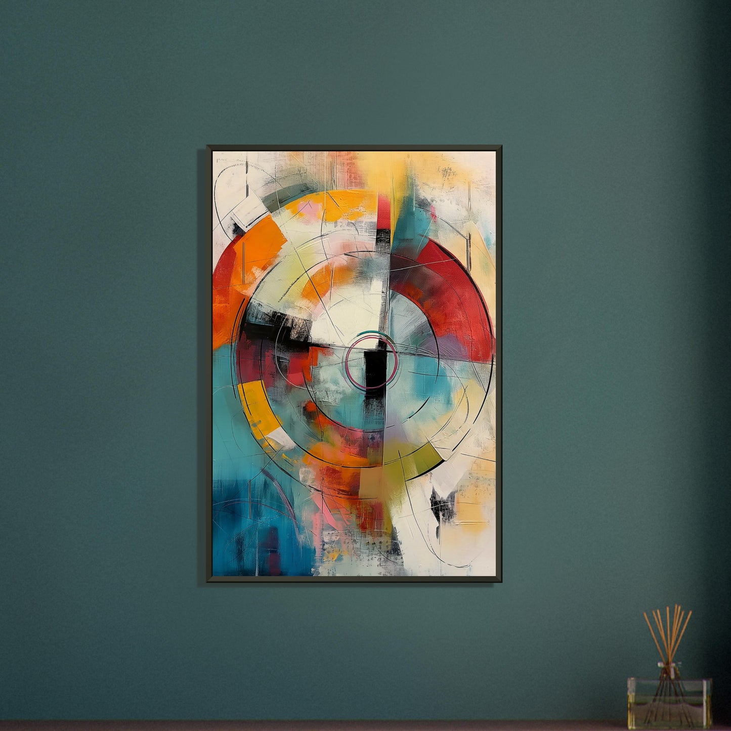 Chromatic Pulse - Modern Abstract Art-print-in-aluminum-frame