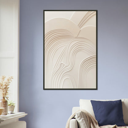 Sculptural Serenity - Abstract wall art-print-in-aluminum-frame