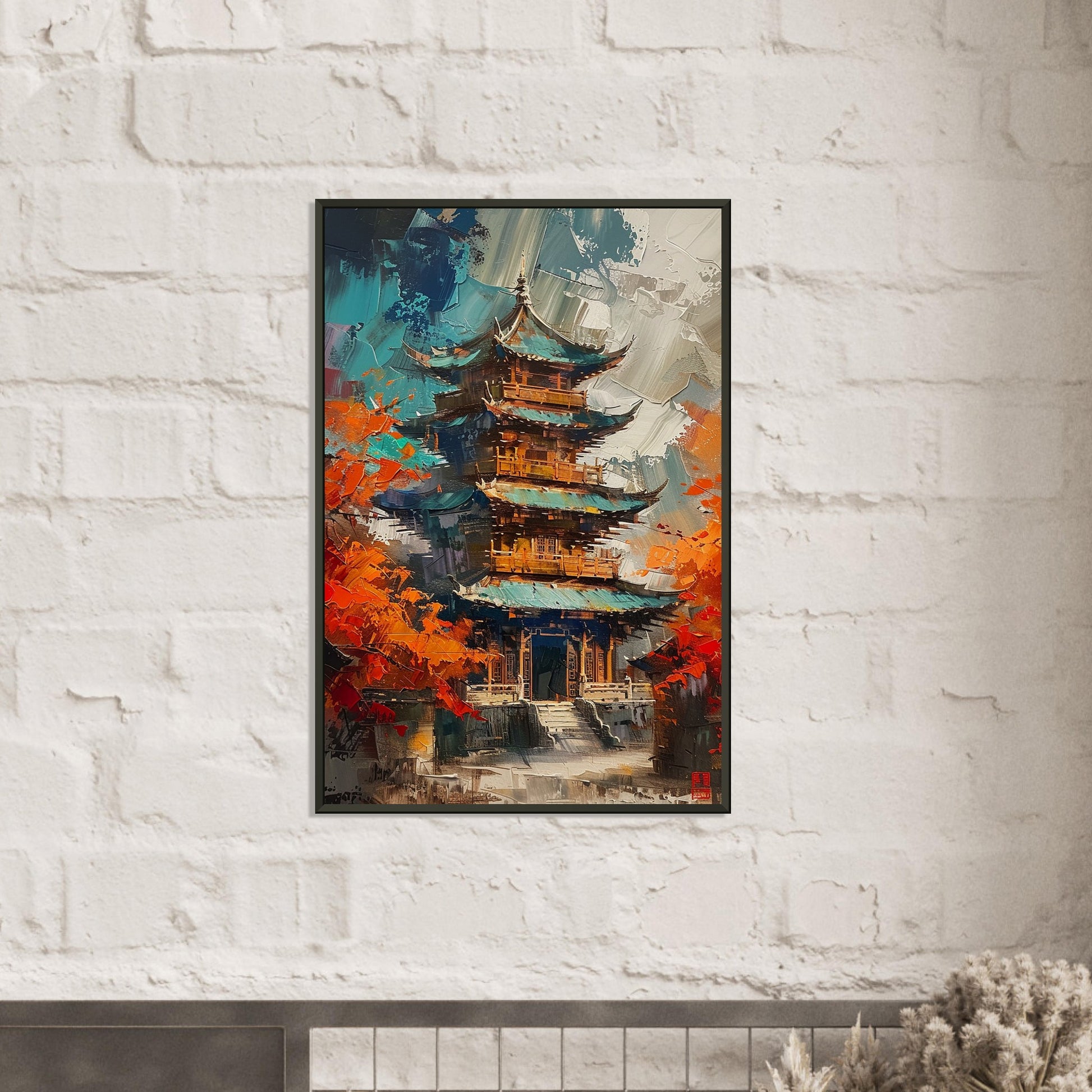 Autumn Monastery - Abstract Wall Art-print-in-aluminum-frame