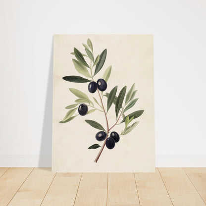 Verdant Vitality - Black Olive Branch - Fine arts-poster