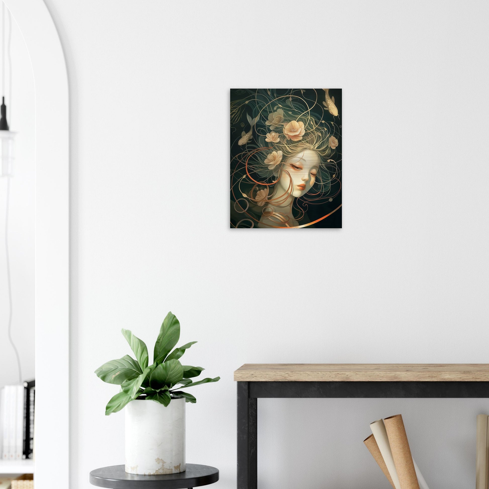 Aquatic Reverie - Abstract Wall Art-print-on-aluminum