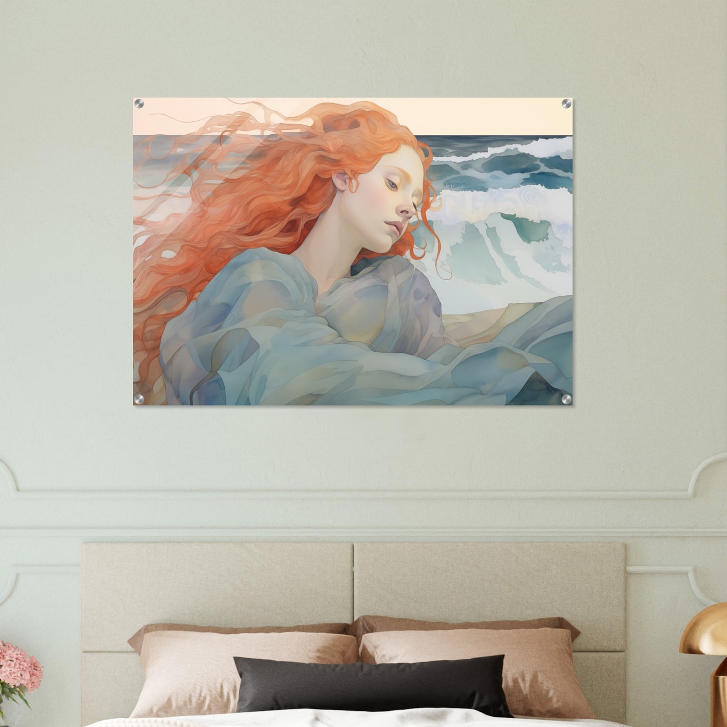 Aegean Whisper - The Melody of the Sea - Fantasy Art-print-on-acrylic