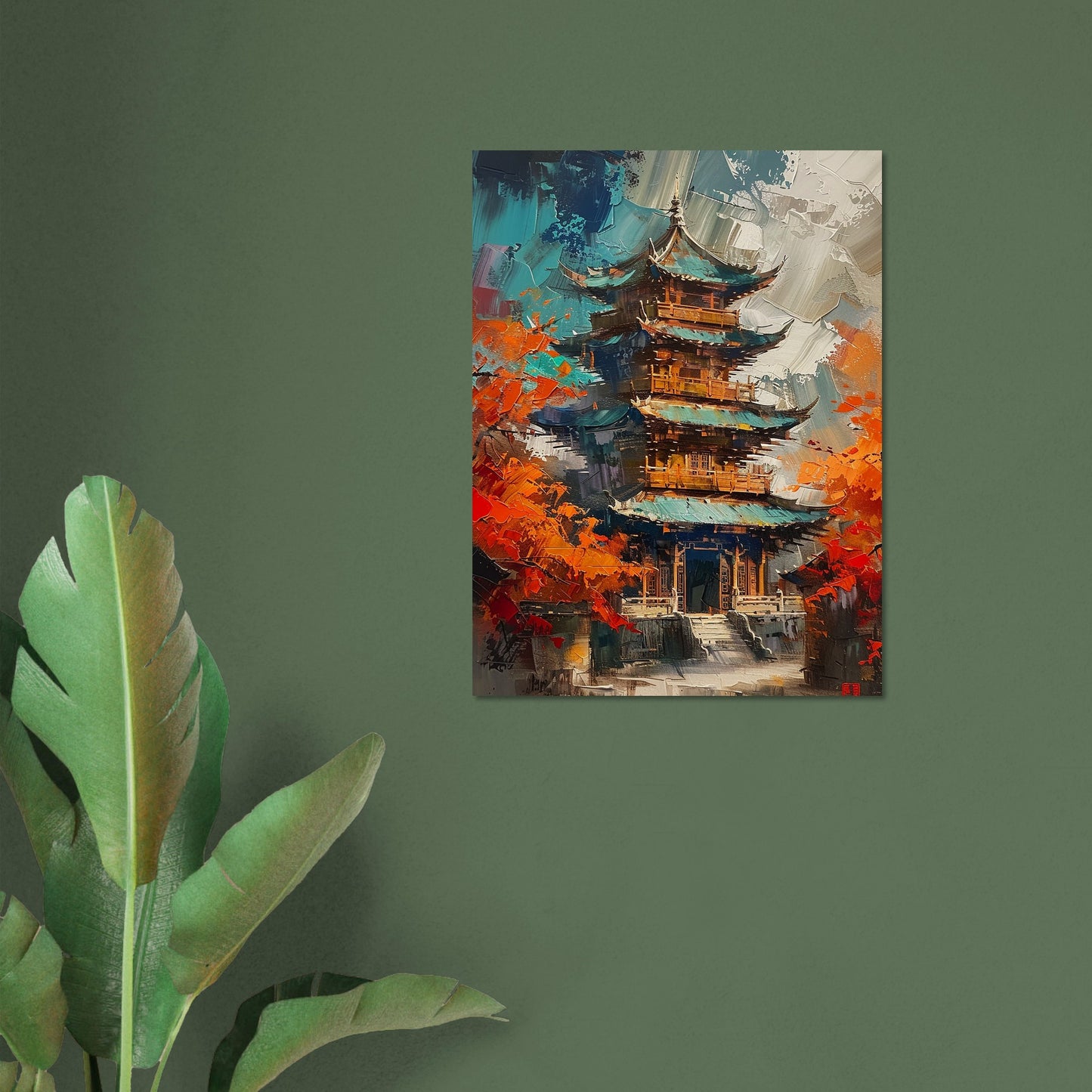 Autumn Monastery - Abstract Wall Art-poster