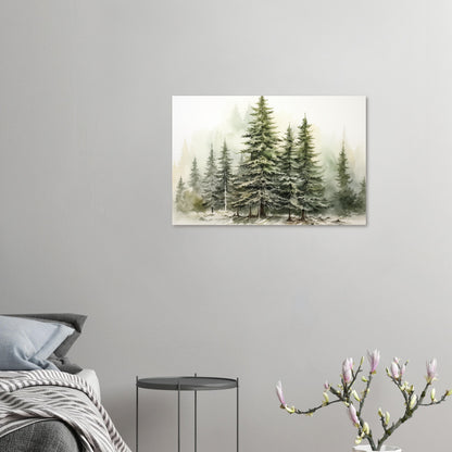 Verdant Veil - The Winter's Slumber - Landscape Art-print-on-foam-board