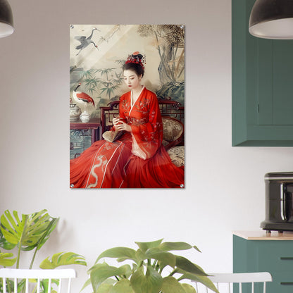 Crimson Solitude - Classic Art-print-on-acrylic