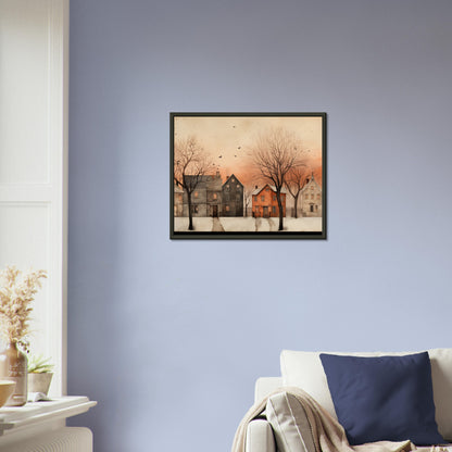 Twilight Repose - Winter in Watercolor - Nature Art-print-in-aluminum-frame