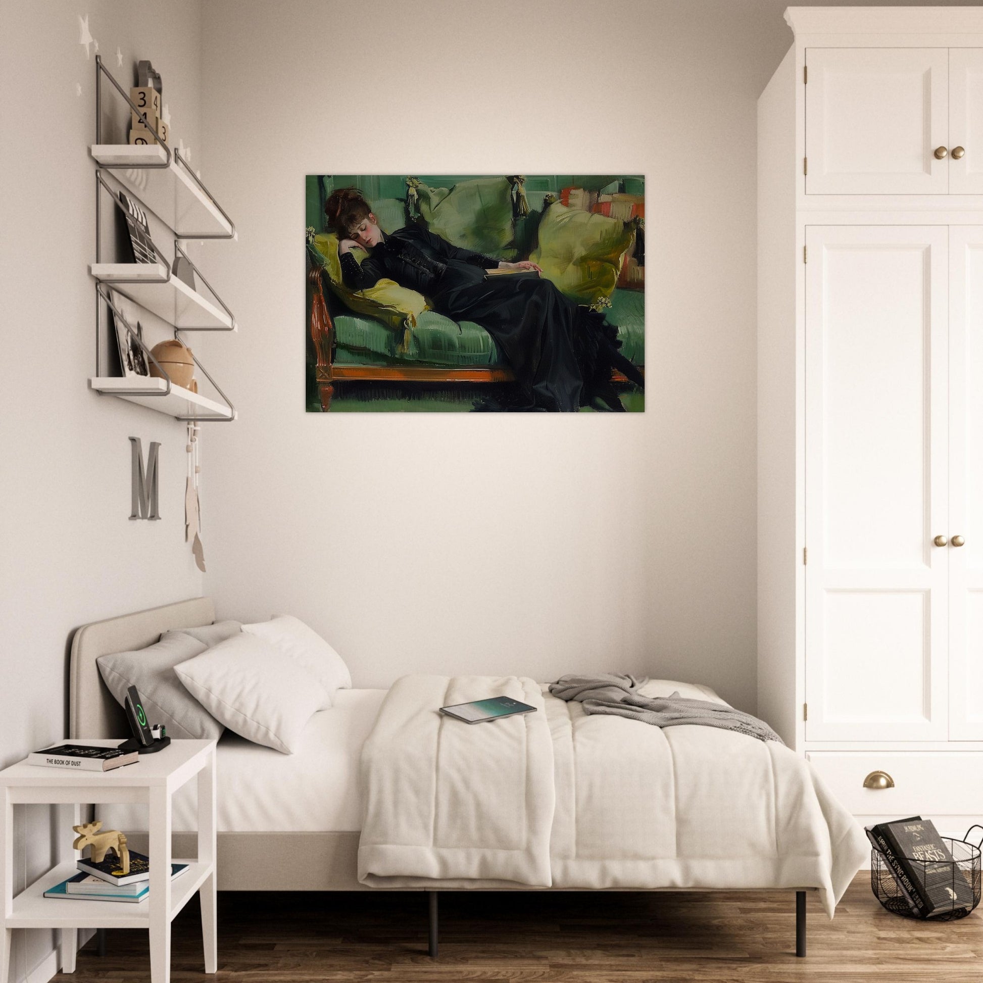 Repose in Reverie - A Moment Suspended in Time - Classic Art-print-on-wood