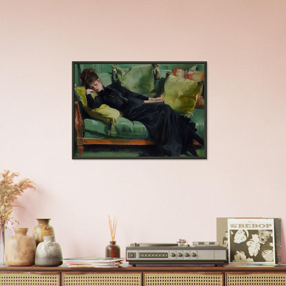 Repose in Reverie - A Moment Suspended in Time - Classic Art-print-in-aluminum-frame