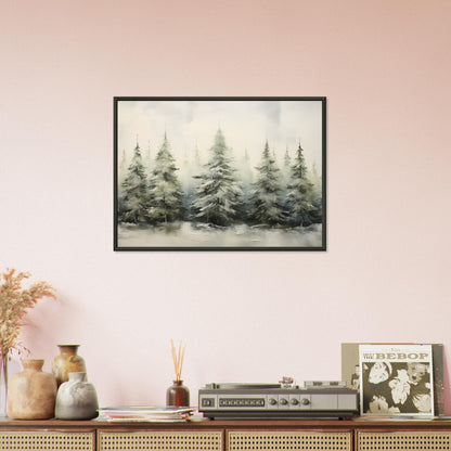 Enchanted Frost - The Winter Forest Ballet - Landscape Art-print-in-aluminum-frame