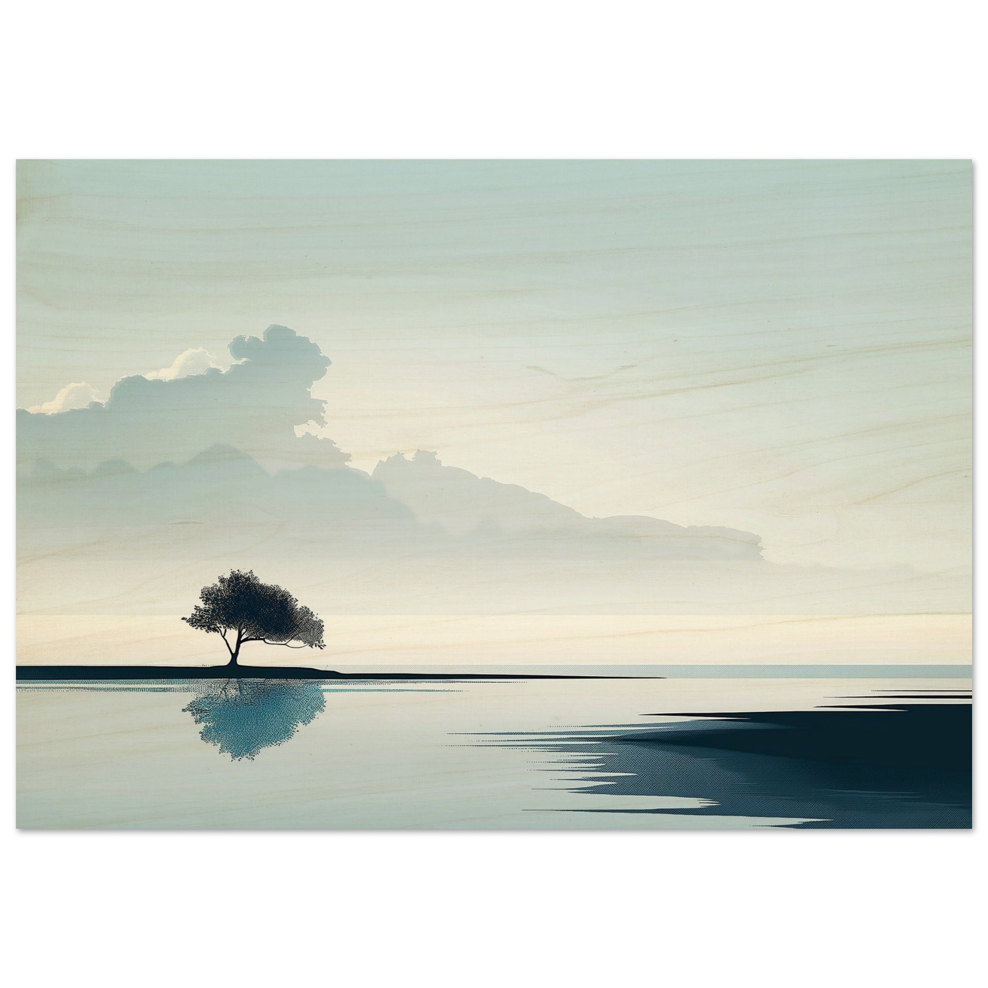 Tranquil Horizons - Landscape Art-print-on-wood