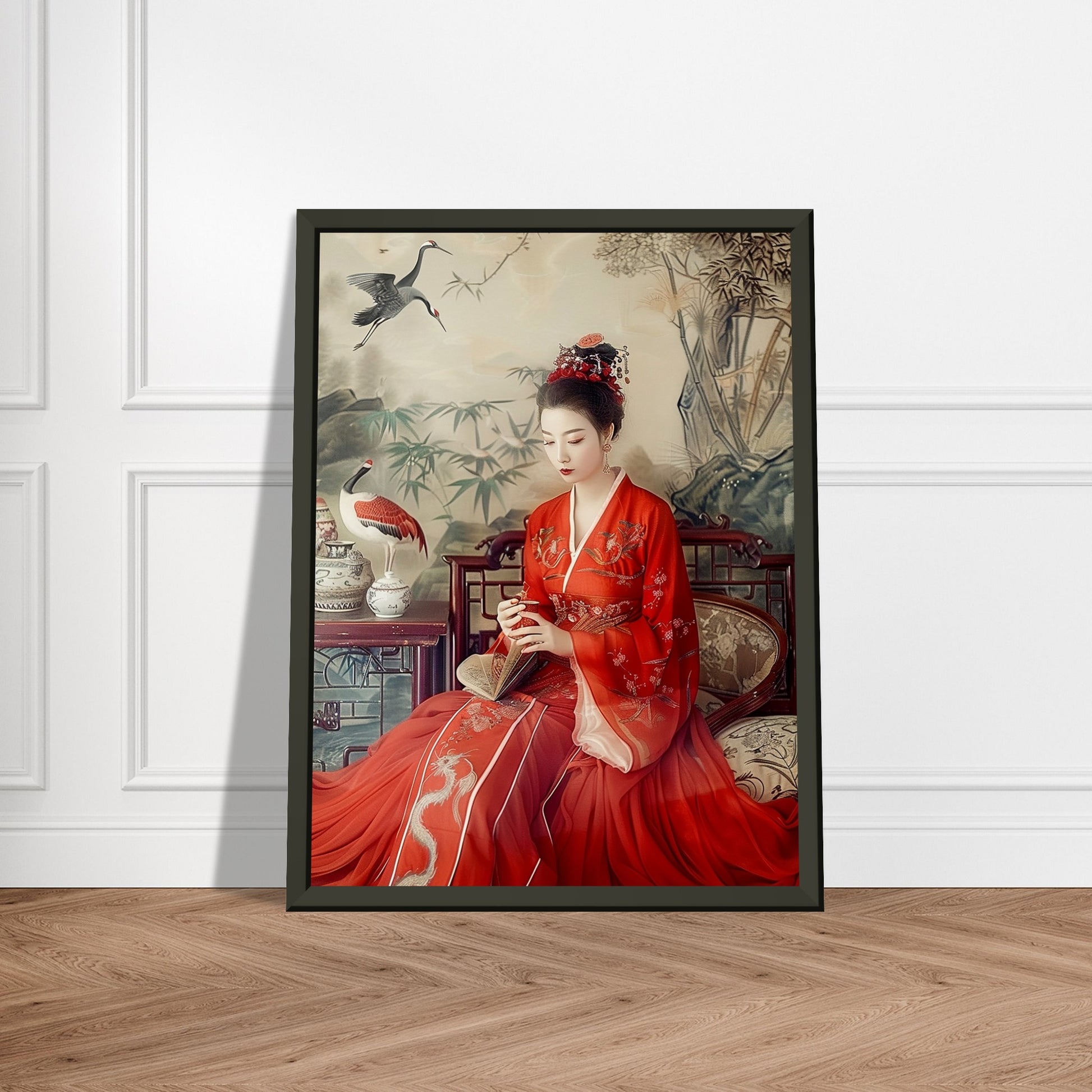 Crimson Solitude - Classic Art-print-in-aluminum-frame