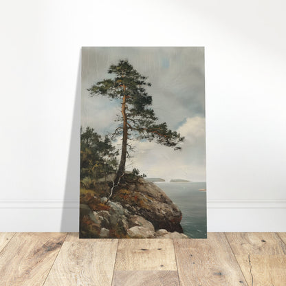 Majestic Solitude - Lone Pine Overlooking the Sea - Nature Art-poster