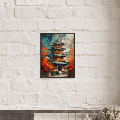 Autumn Monastery - Abstract Wall Art-print-in-aluminum-frame