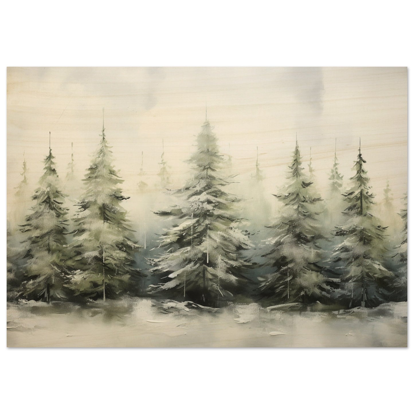 Enchanted Frost - The Winter Forest Ballet - Landscape Art-print-on-wood