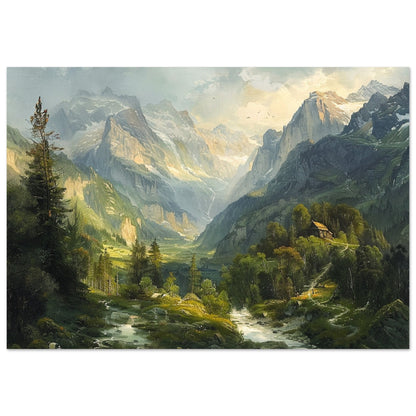 Alpine Serenity - A Portrait of the Tztal Valley - Nature Art-print-on-foam-board