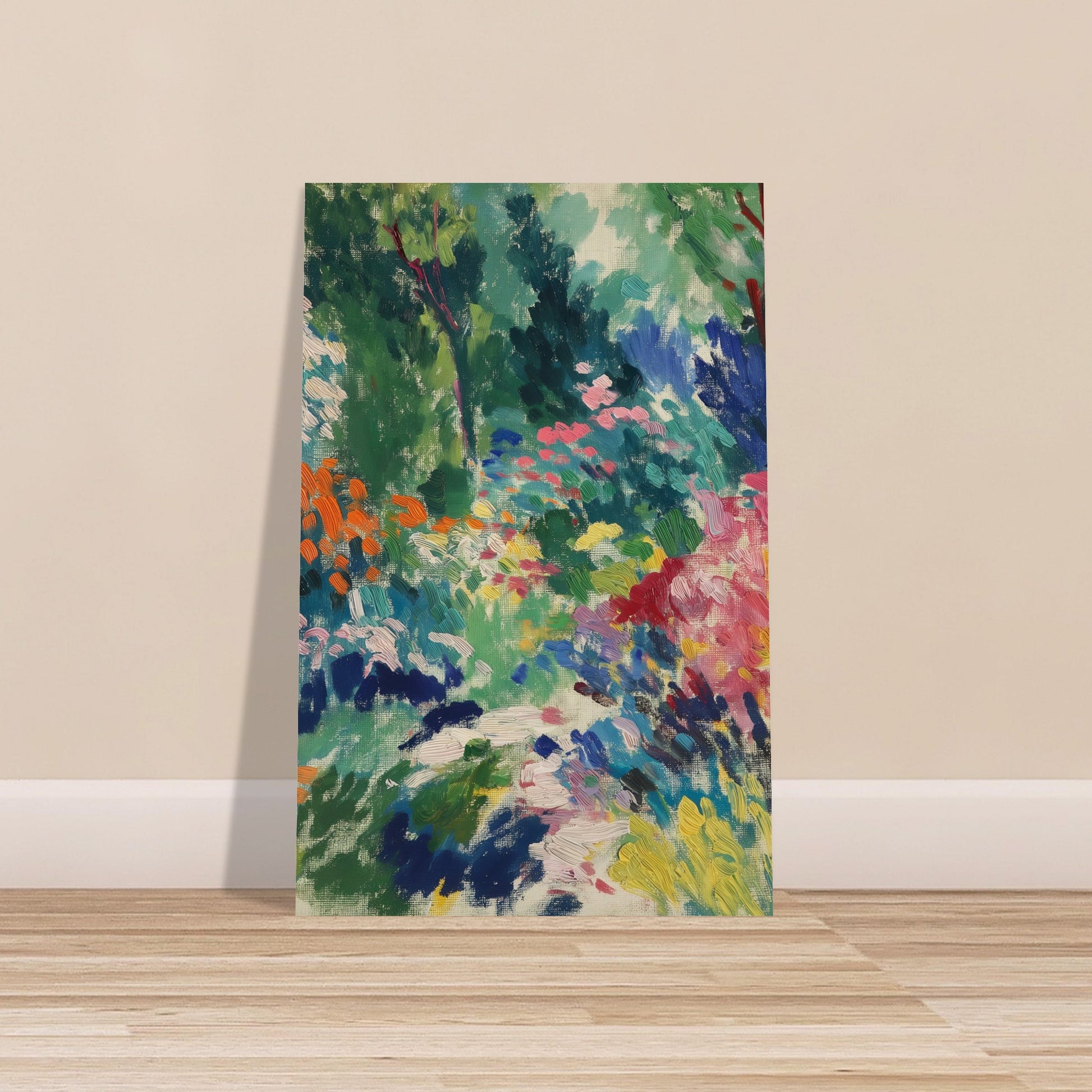 Vibrant Garden Symphony - Abstract Floral Canvas - Abstract Wall Art-poster