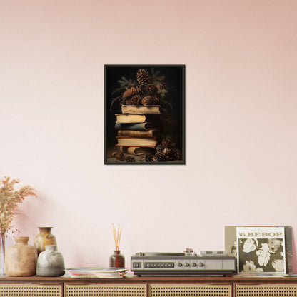 Whispers of the Woodland Library - Still Life Art Pieces-print-in-aluminum-frame