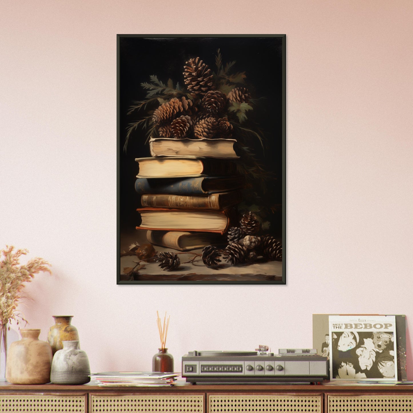 Whispers of the Woodland Library - Still Life Art Pieces-print-in-aluminum-frame