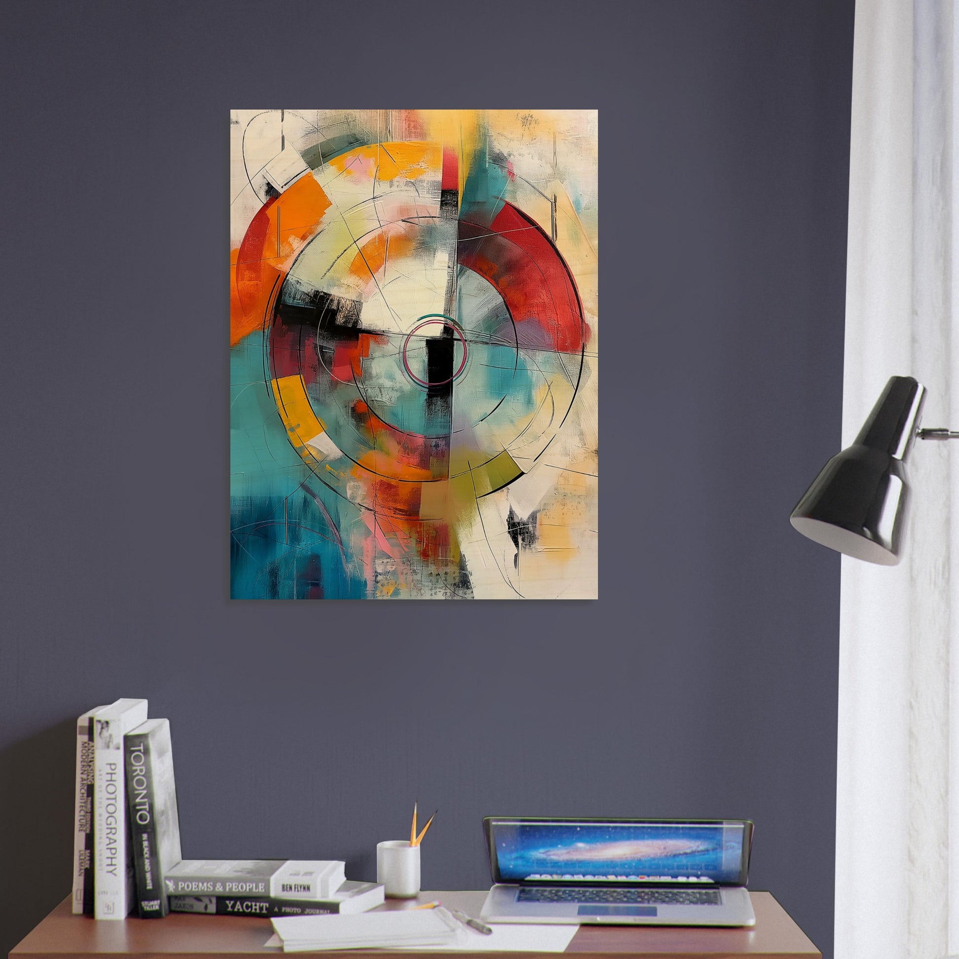 Chromatic Pulse - Modern Abstract Art-print-on-wood