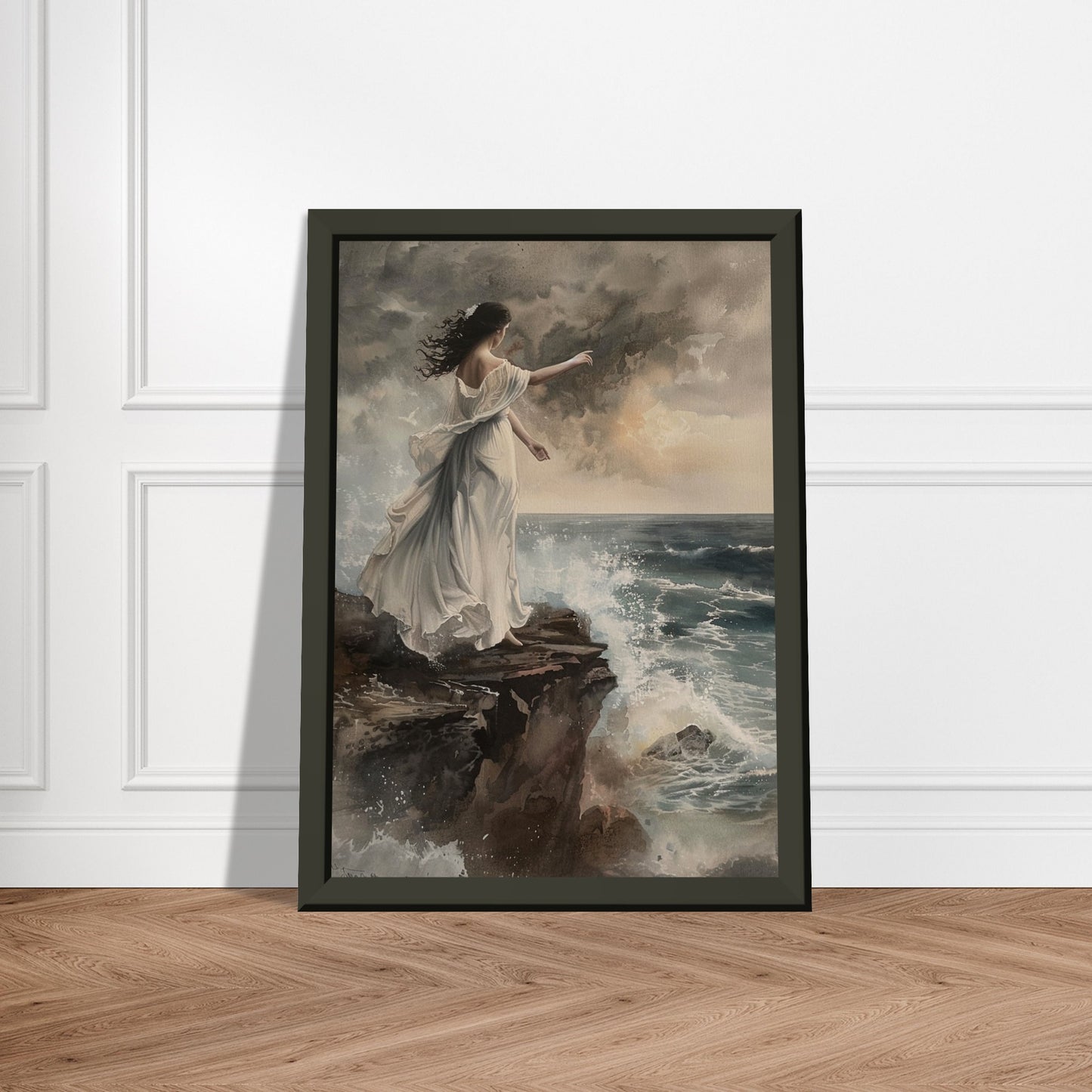 Abyssal Echoes - The Call of the Tides - Classic Art-print-in-aluminum-frame