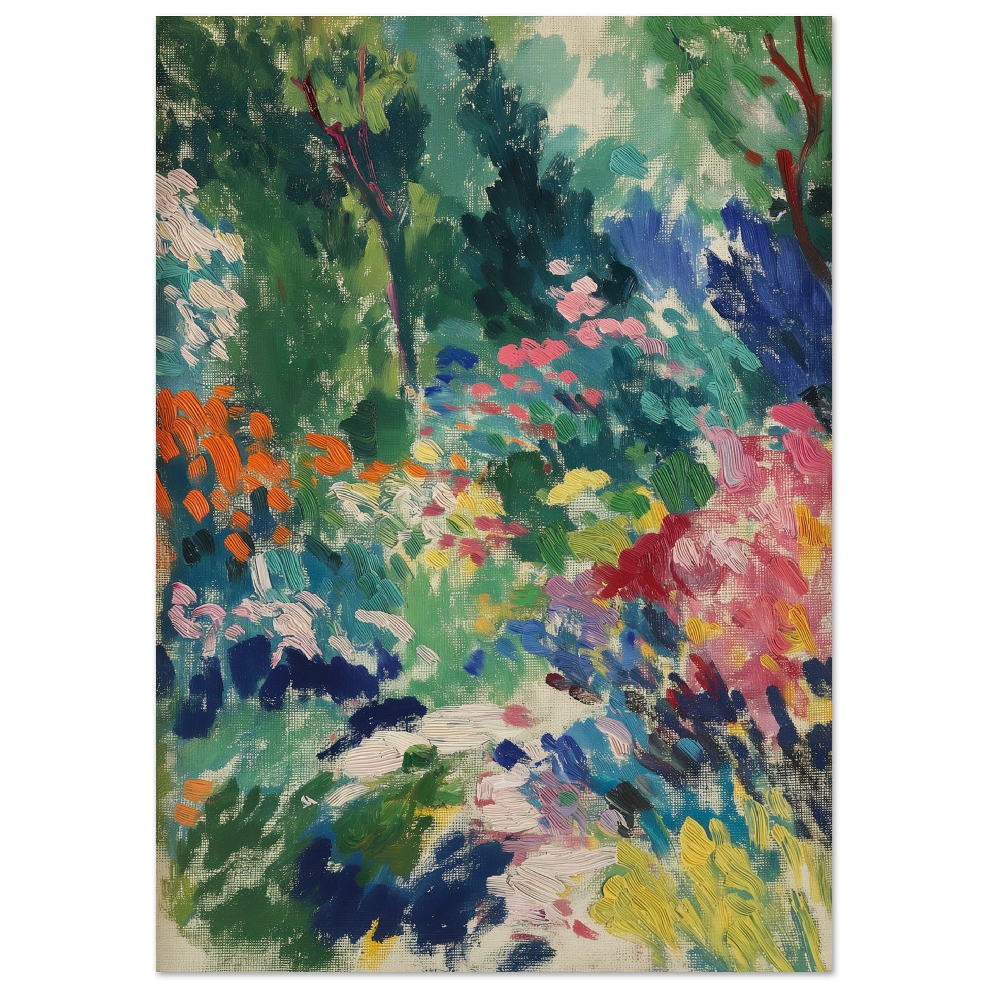 Vibrant Garden Symphony - Abstract Floral Canvas - Abstract Wall Art-poster