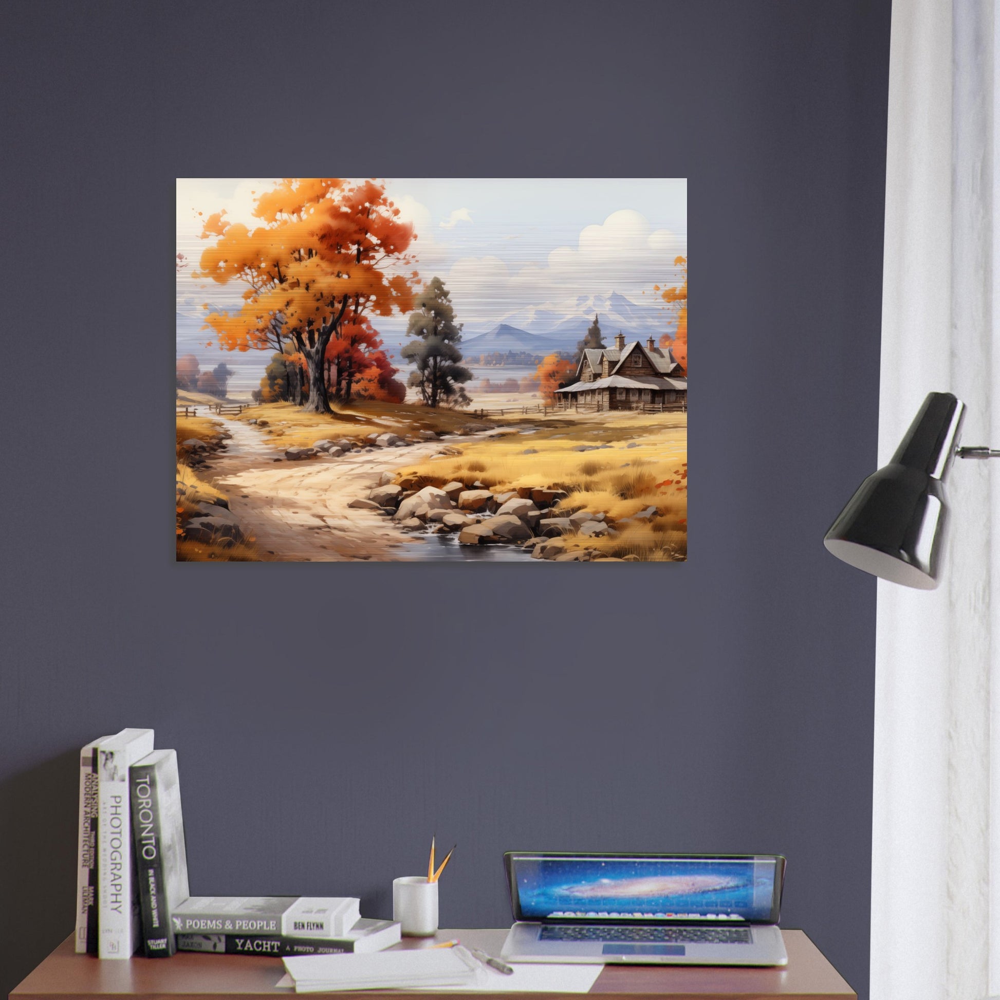 Autumn's Homestead - The Warmth of Seasons - Landscape Art-print-on-aluminum