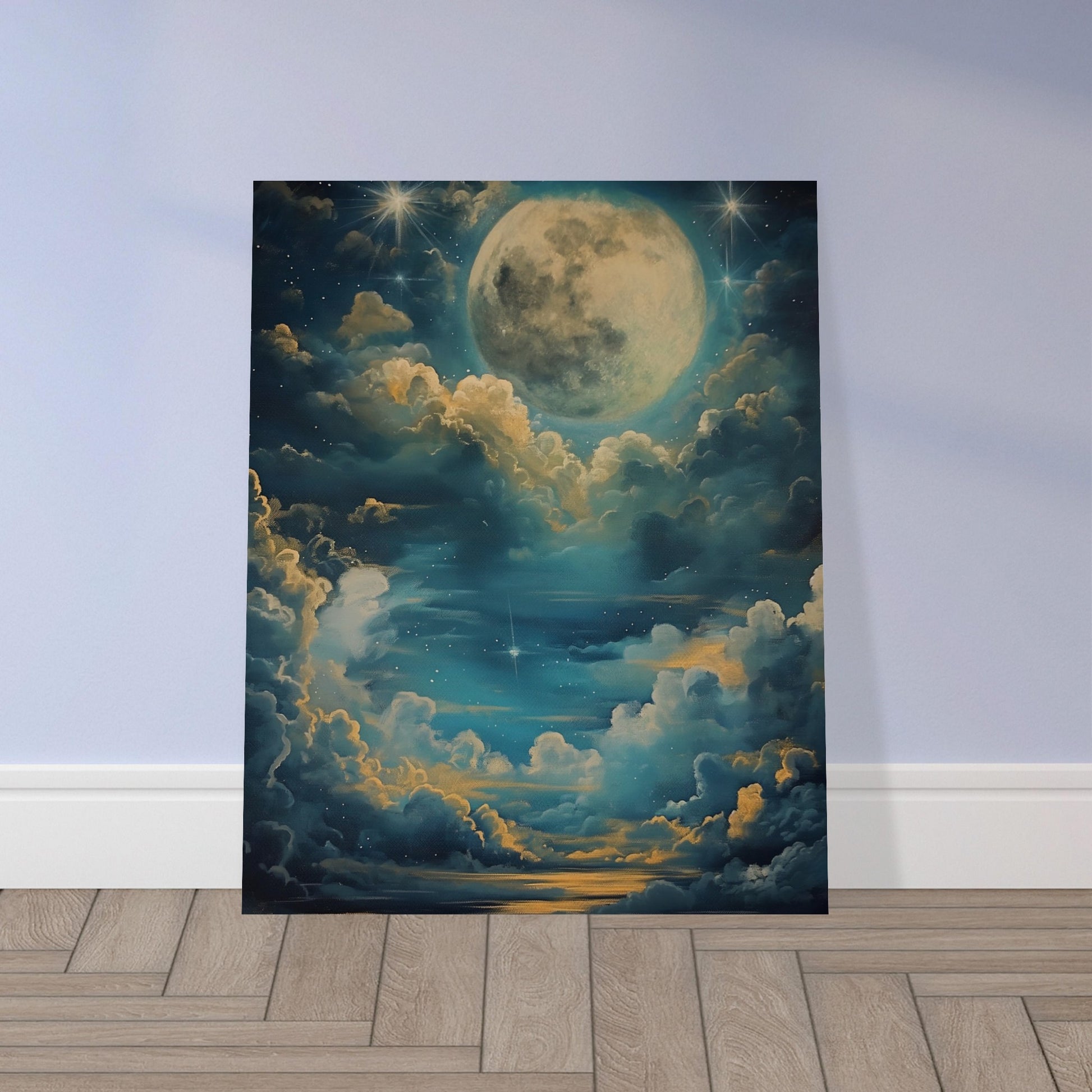 Lunar Sonata - An Evening's Rhapsody in Blue - Fantasy Art-poster