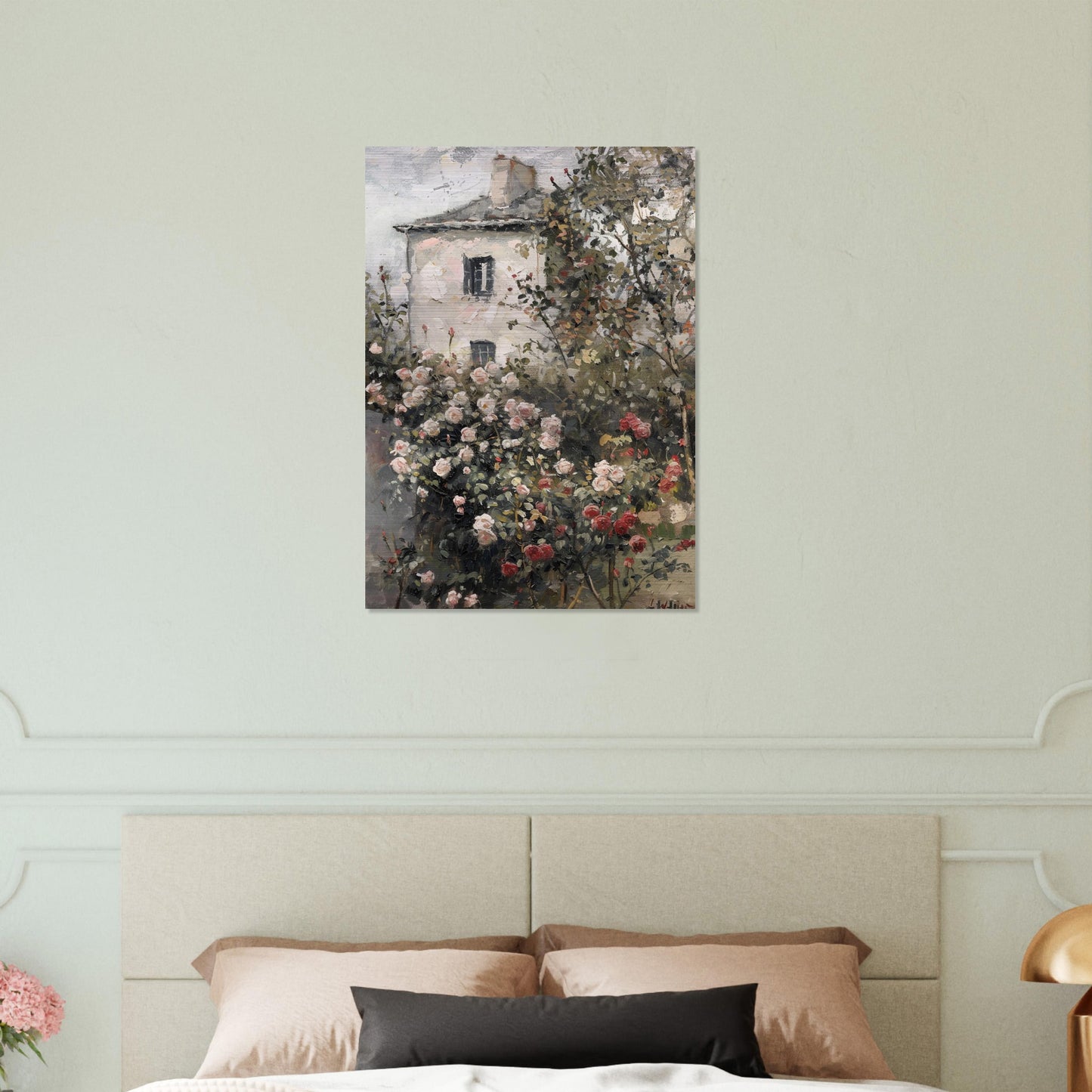 Blossoming Seclusion - The Rose Garden's Secret - Floral Art-print-on-aluminum