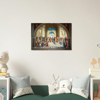 Conclave of Enlightenment - Homage to The School of Athens - Classic Art-print-on-wood