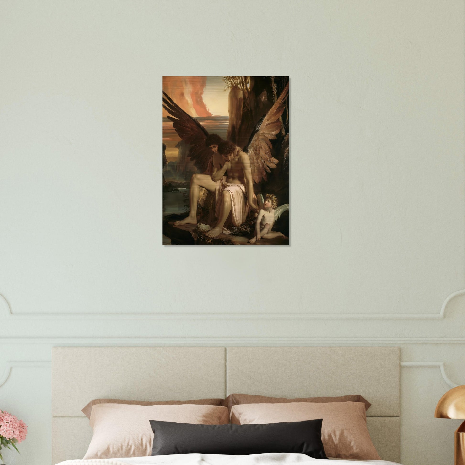 Celestial Aegis - Guardians at Dusk - Classic Art-print-on-aluminum