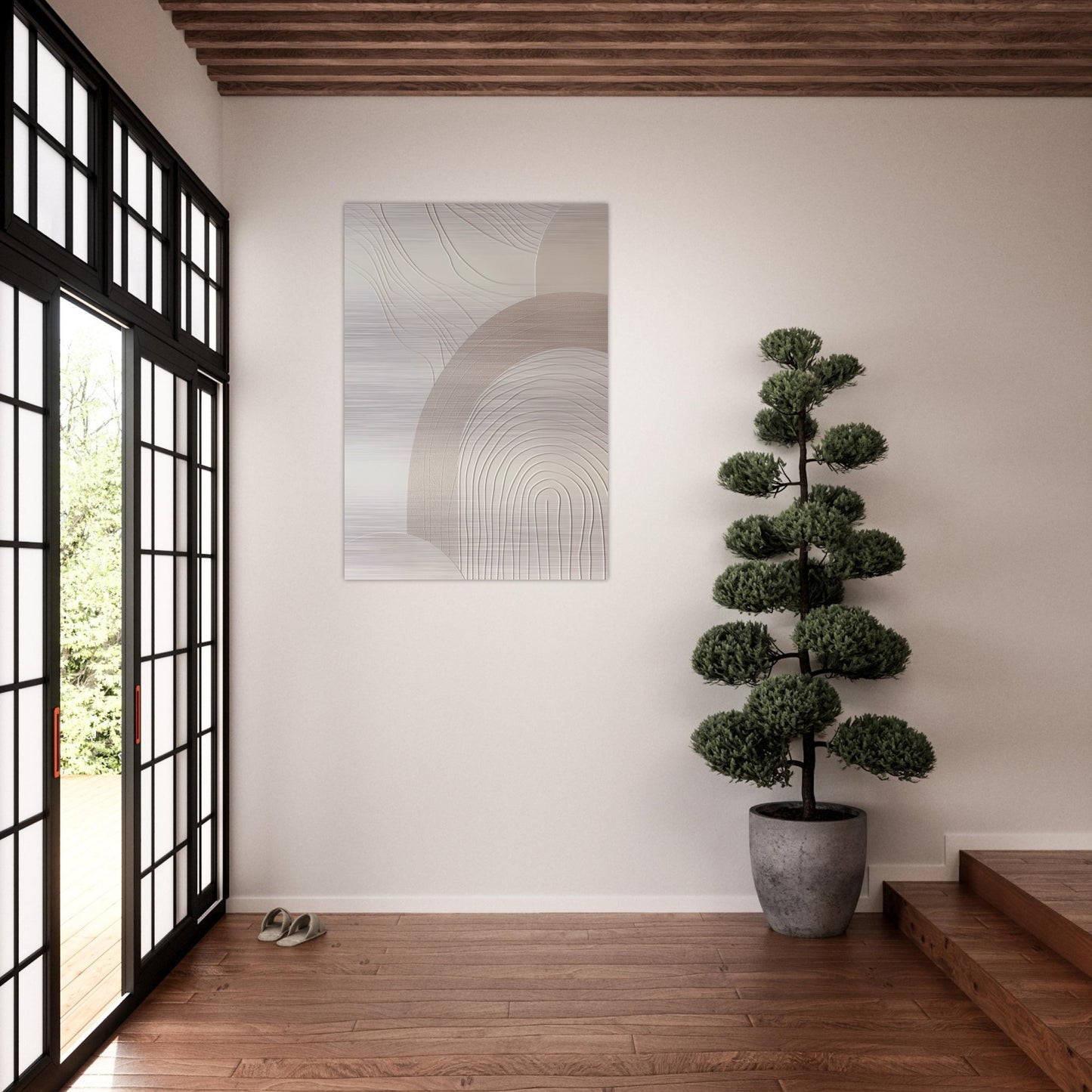 Harmonious Crescents - Abstract wall art-print-on-aluminum